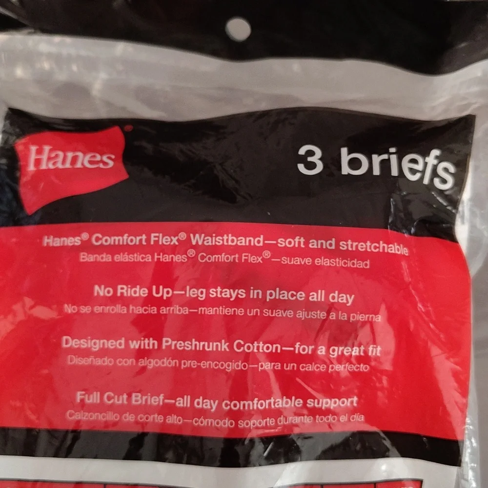 2010 Hanes White Comfort White Briefs Cotton L 36-38 - Picture 2 of 4